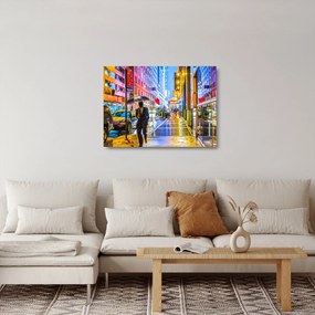 Kép - Város neonfényben (üvegen) (70x50 cm)