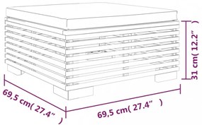 3 részes tömör tíkfa kerti társalgó szett párnákkal