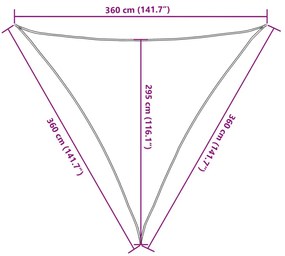 3,6x3,6x3,6 m háromszög alakú antracit HDPE napernyő