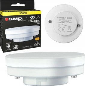 Led izzó GX53 8W 960lm Halogén Erős Energiatakarékos 3000K Nem villog