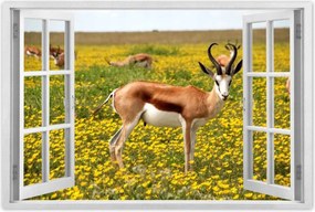 Poszterek 60x40 Antilop a virágok között