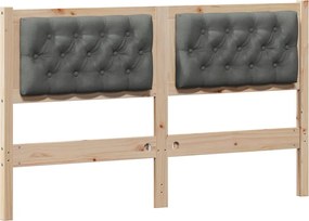 vidaXL Fejtámla Egyéb barna és sötétszürke 140 cm Tömör fenyőfa