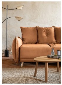 Téglavörös kordbársony kinyitható sarokkanapé (variálható) Lazy Lukka – Miuform