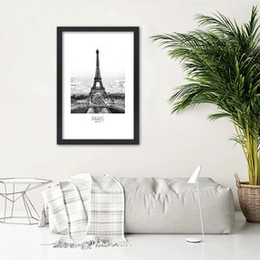 Gario Poszter Az ikonikus Eiffel-torony A keret színe: Fekete, Méret: 40 x 60 cm