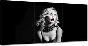 Vászonkép 180x90 Csaj piros szájjal