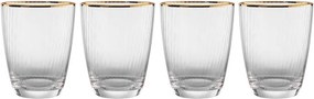 GOLDEN TWENTIES vizes pohár arany szegéllyel 300 ml, 4 db-os készlet