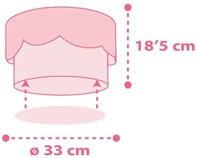 Dalber 61236S - Gyermek mennyezeti lámpa MOON 2xE27/60W/230V rózsaszín