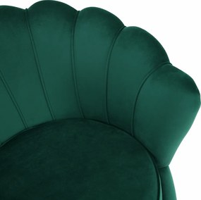 Fotel Art-deco stílusban, smaragd Velvet anyag/gold króm-arany, NOBLIN