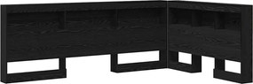 vidaXL Tároló fejtámla polcokkal tárolóval Fekete tölgy 120 cm Faanyag