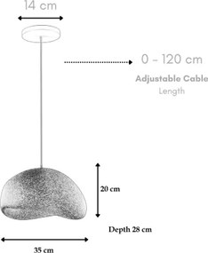 Brilagi - WABI SABI kábeles függőlámpa 1xE27/40W/230V, átmérő 35 cm, fekete