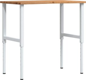 vidaXL világosbarna tömör tölgyfa munkapad 100 x 60 x (71,5-98) cm
