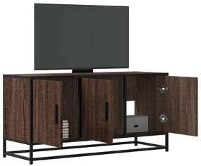 barna tölgy színű szerelt fa és fém TV-szekrény 100x35x50 cm