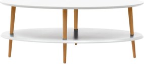 OVO fehér dohányzóasztal alsó polccal - Ragaba