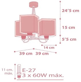Dalber 63267S - Gyerek csillár KOALA 3xE27/60W/230V