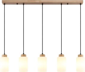 Globo 15977-5H - Kábelre függesztett csillár ROWENA 5xE27/60W/230V tölgy/fehér