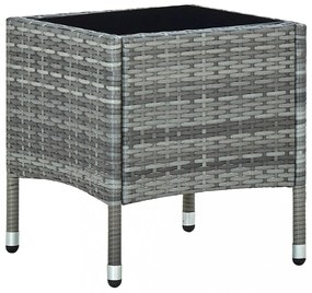 szürke polyrattan kerti asztal 40 x 40 x 45 cm