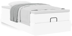 Ottomán ágykeret matraccal Fehér 90x200cm műbőrrel