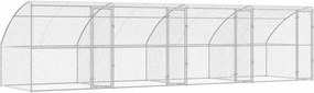 vidaXL Kutyaház tárolóval 4 pcs Ezüst 8 x 2 x 2 m Horganyzott acél