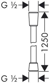 Hansgrohe Isiflex, zuhanycső 1250 mm, króm, HAN-28272000