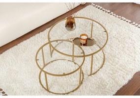 Aurum Gold dohányzóasztal szett 80 cm, 2 db