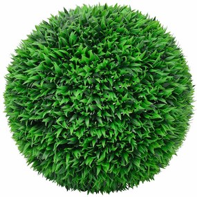 2 db zöld mesterséges boxwood gömbök LED fényekkel 55 cm