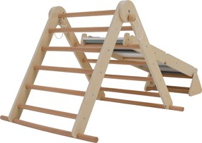 Montessori Pikler-háromszög 3 az 1-ben, természetes/színes, OPRIN