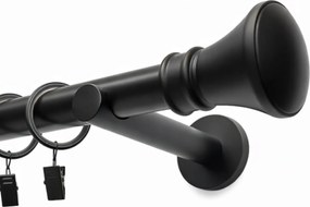 Függönykarnis Szimpla Fém Fekete Matt Függönykarnis 25 MM 120 CM Monaco