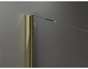 Mexen Velar, tolóajtós zuhanykabin 110 (ajtó) x 80 (fal) cm, 8mm átlátszó üveg, arany fényes, 871-110-080-01-50