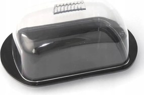 Műanyag Vajtartó Fedéllel fekete 18x11 cm