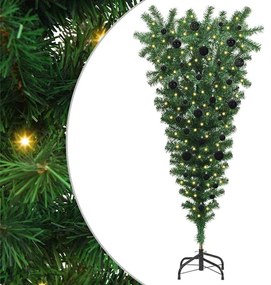 Felfordított Műfenyő Előre Világító Karácsonyfa Gömbökkel