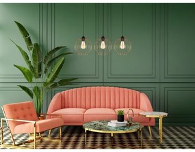 Csillár zsinóron MATT 3xE27/60W/230V fekete/réz