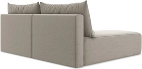 Szürkésbarna bársony kinyitható-tárolóhelyes sarokkanapé (bal oldali-heverő résszel) Kalena – Makamii