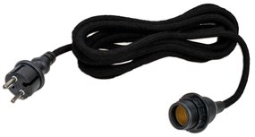 Fekete fényfüzér dugóval és E27 foglalattal 5m IP54 - Arteixo