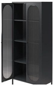 Fekete fém tálalószekrény 80x186x40 cm Luna – Støraa