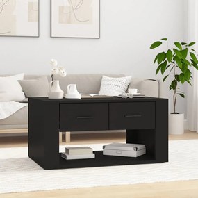 Fekete szerelt fa dohányzóasztal 80 x 50 x 40 cm