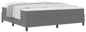 Box Spring Ágy Matraccal Világosszürke 200x200 cm Kordbársony