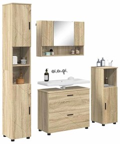 Fürdőszoba bútor szett 4 pcs sonoma tölgy 30 x 35 x 192 cm