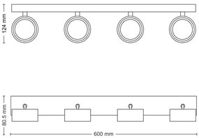 Philips - LED Spotlámpa BRACIA 4xLED/5,5W/230V fekete
