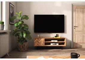 Natúr színű tölgyfa TV-állvány 144x50 cm Abies – The Beds