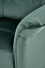 SEMIR sötétzöld karosszék elektromos dönthető funkcióval / USB csatlakozóval