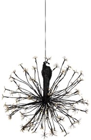 Karácsonyi függő gömblámpa fekete 60 cm LED-del, időzítővel IP44 - Nobu