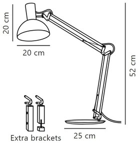 DFTP by Nordlux - Asztali lámpa ARKI 1xE27/60W/230V fekete
