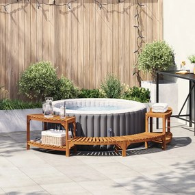 Jakuzzi Környezet Félig Kerek 252x111.5x55.5 cm Tömör Akácfa