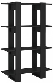 fekete könyvszekrény/térelválasztó 80 x 30 x 123,5 cm