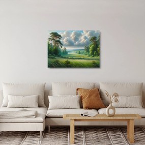 Üveg kép - Zöld táj (70x50 cm)