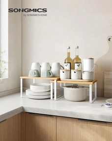 Konyhai tároló polc szett, 4 darab, egymásra rakható, bézs