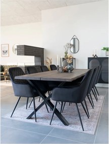 Fekete kárpitozott karfás étkezőfotel szett 2 db-os Harbo – House Nordic