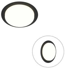 Modern mennyezeti lámpa fekete kerek LED-del IP44 - Lys