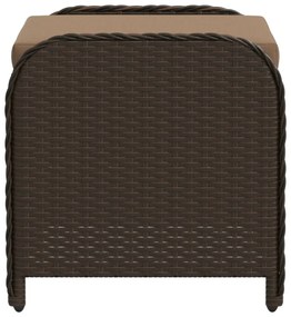 barna polyrattan kerti szék párnával 58 x 46 x 46 cm
