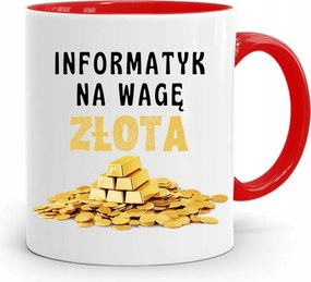 Piros Informatikai Programozó Bögre Arany Mérleg fényképes nyomtatással